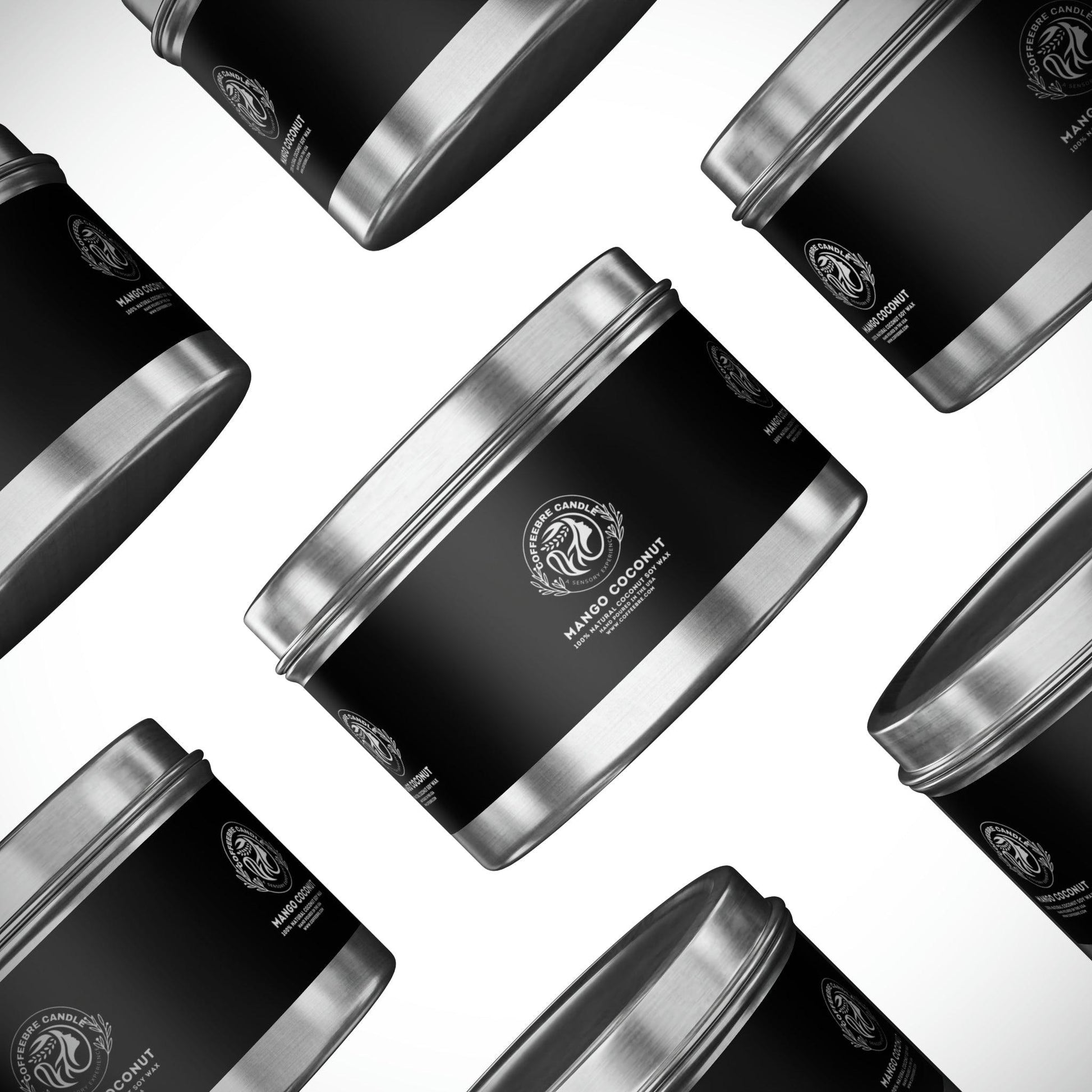 Eco-Friendly Mango Coconut Scented Coconut Soy Tin Candles - COFFEEBRE