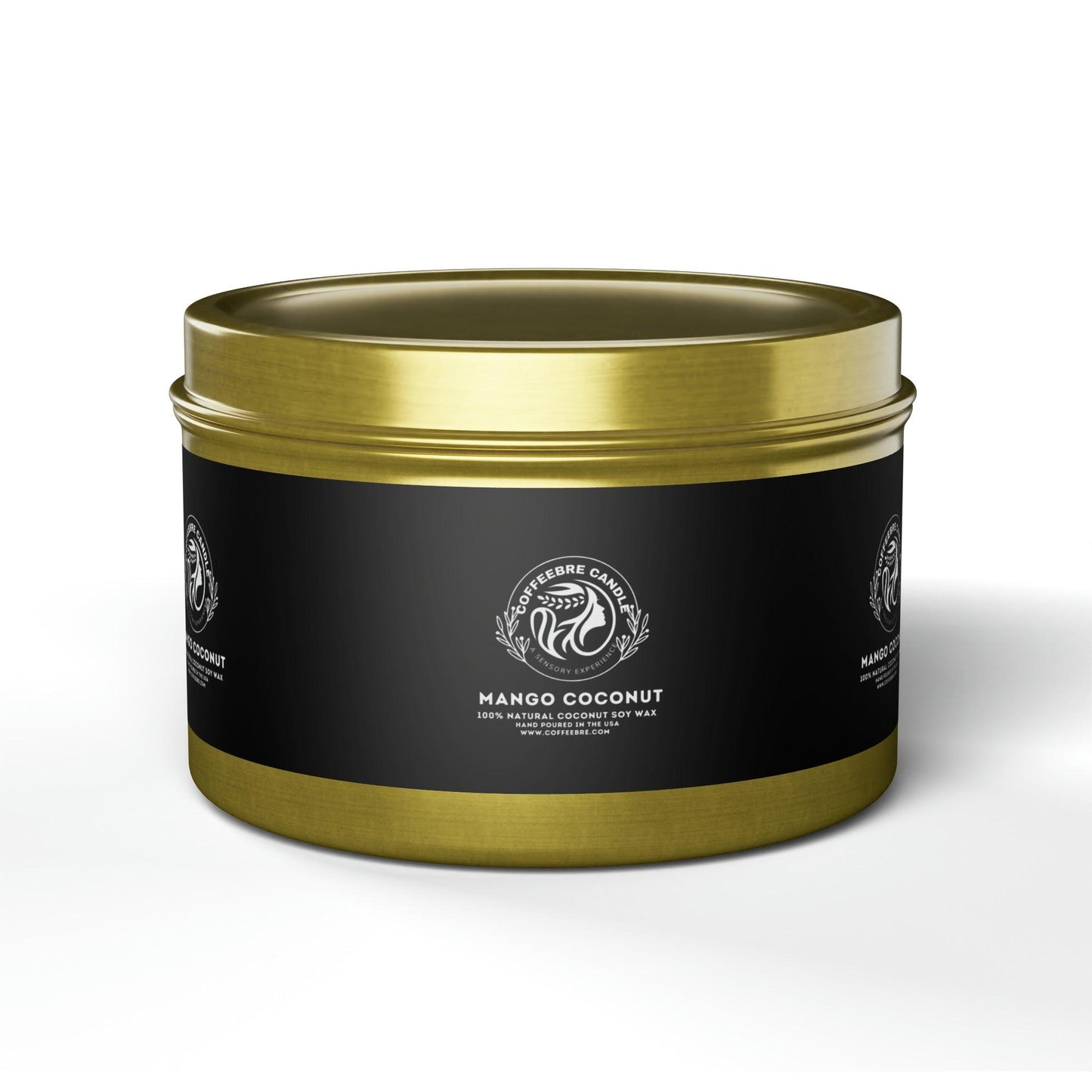 Eco-Friendly Mango Coconut Scented Coconut Soy Tin Candles - COFFEEBRE
