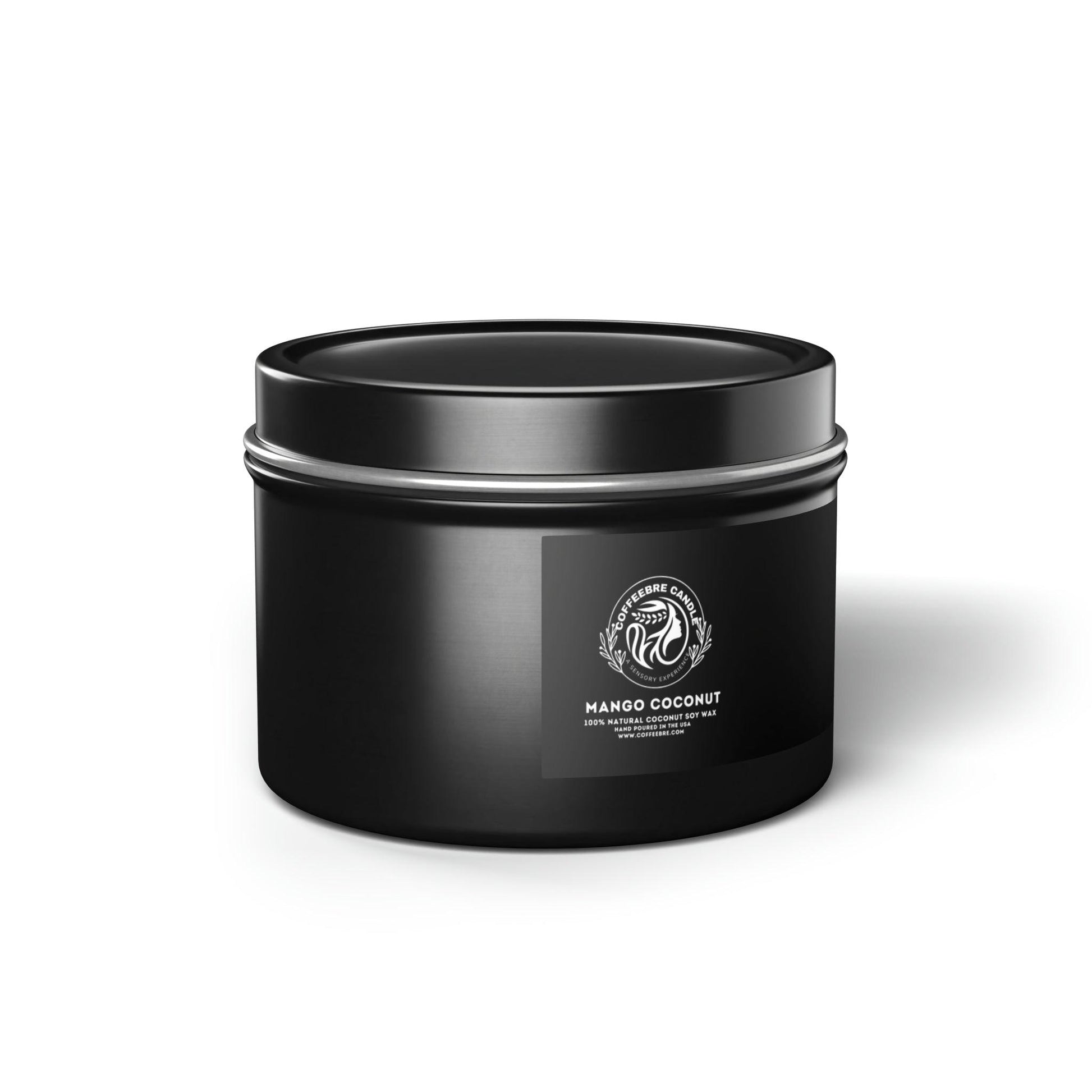 Eco-Friendly Mango Coconut Scented Coconut Soy Tin Candles - COFFEEBRE
