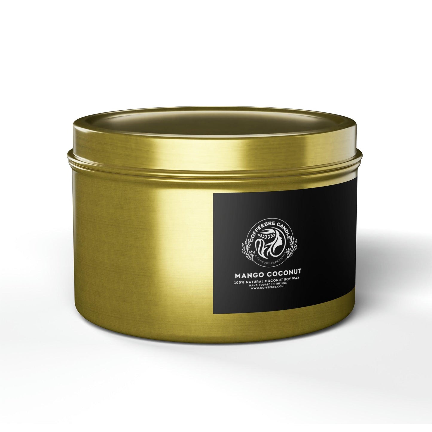 Eco-Friendly Mango Coconut Scented Coconut Soy Tin Candles - COFFEEBRE