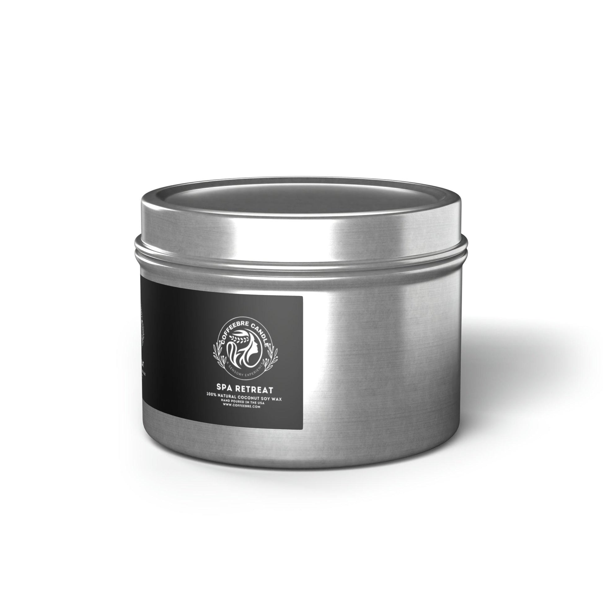 Eco-Friendly Spa Treat Scented Coconut Soy Tin Candles - COFFEEBRE