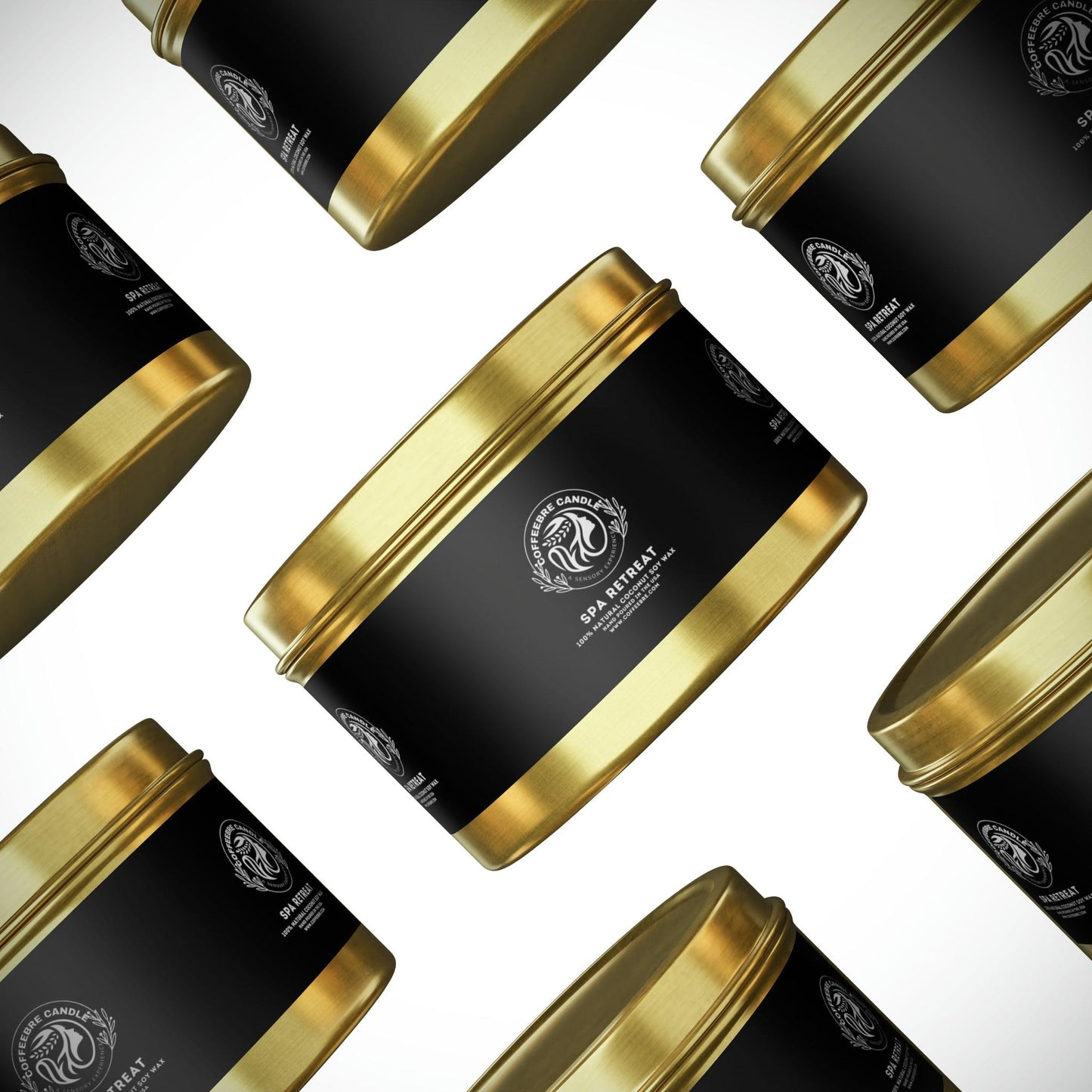 Eco-Friendly Spa Treat Scented Coconut Soy Tin Candles - COFFEEBRE