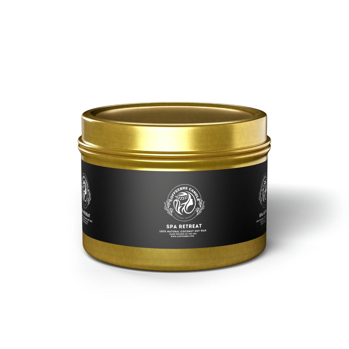 Eco-Friendly Spa Treat Scented Coconut Soy Tin Candles - COFFEEBRE
