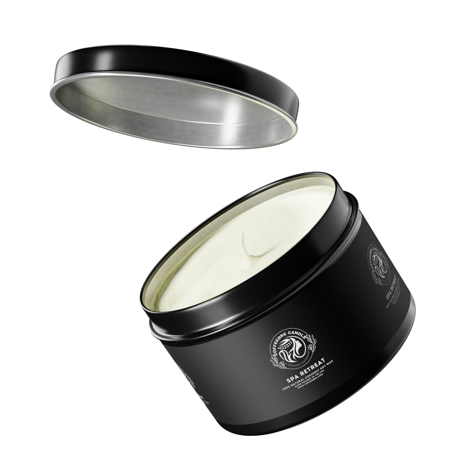 Eco-Friendly Spa Treat Scented Coconut Soy Tin Candles - COFFEEBRE