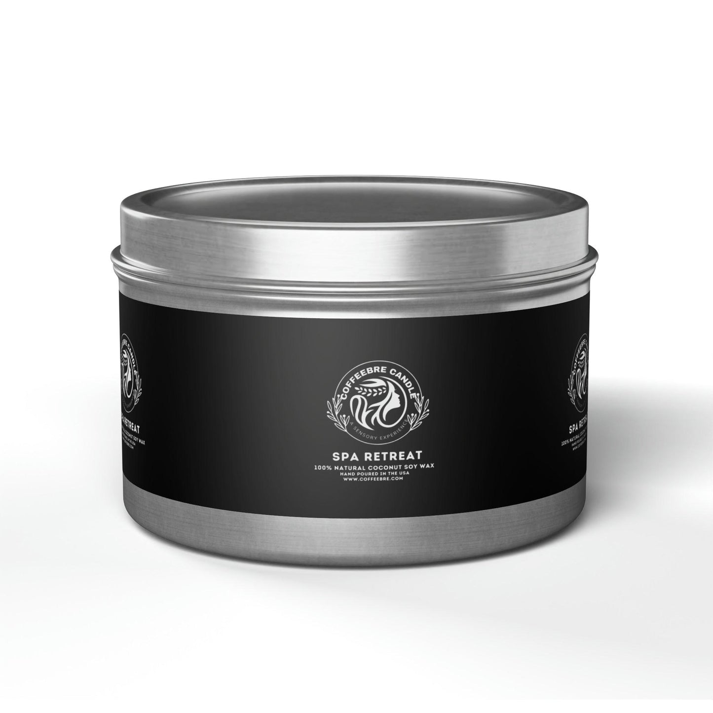 Eco-Friendly Spa Treat Scented Coconut Soy Tin Candles - COFFEEBRE