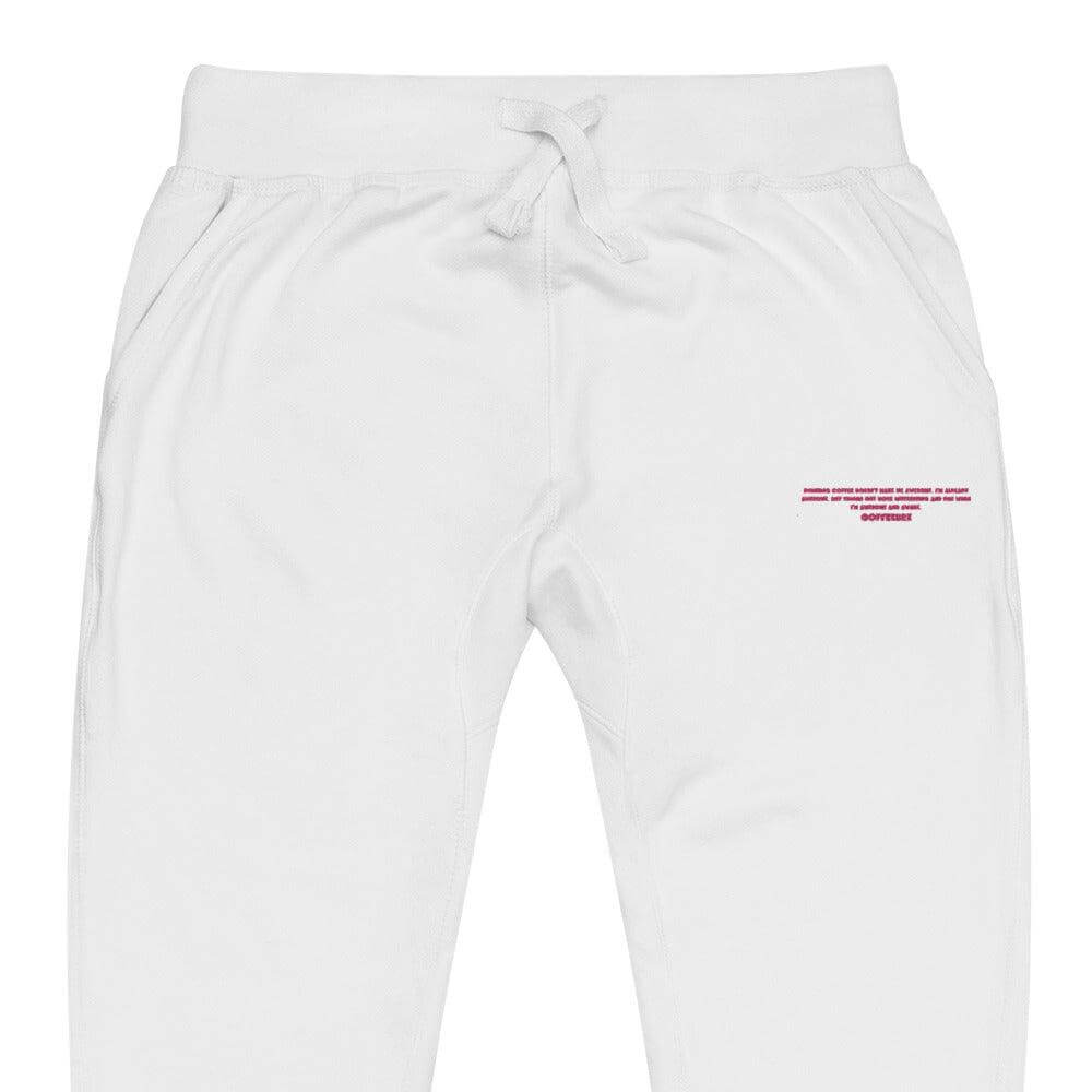 Embroidered Coffee quotes Unisex Fleece Sweatpant - COFFEEBRE