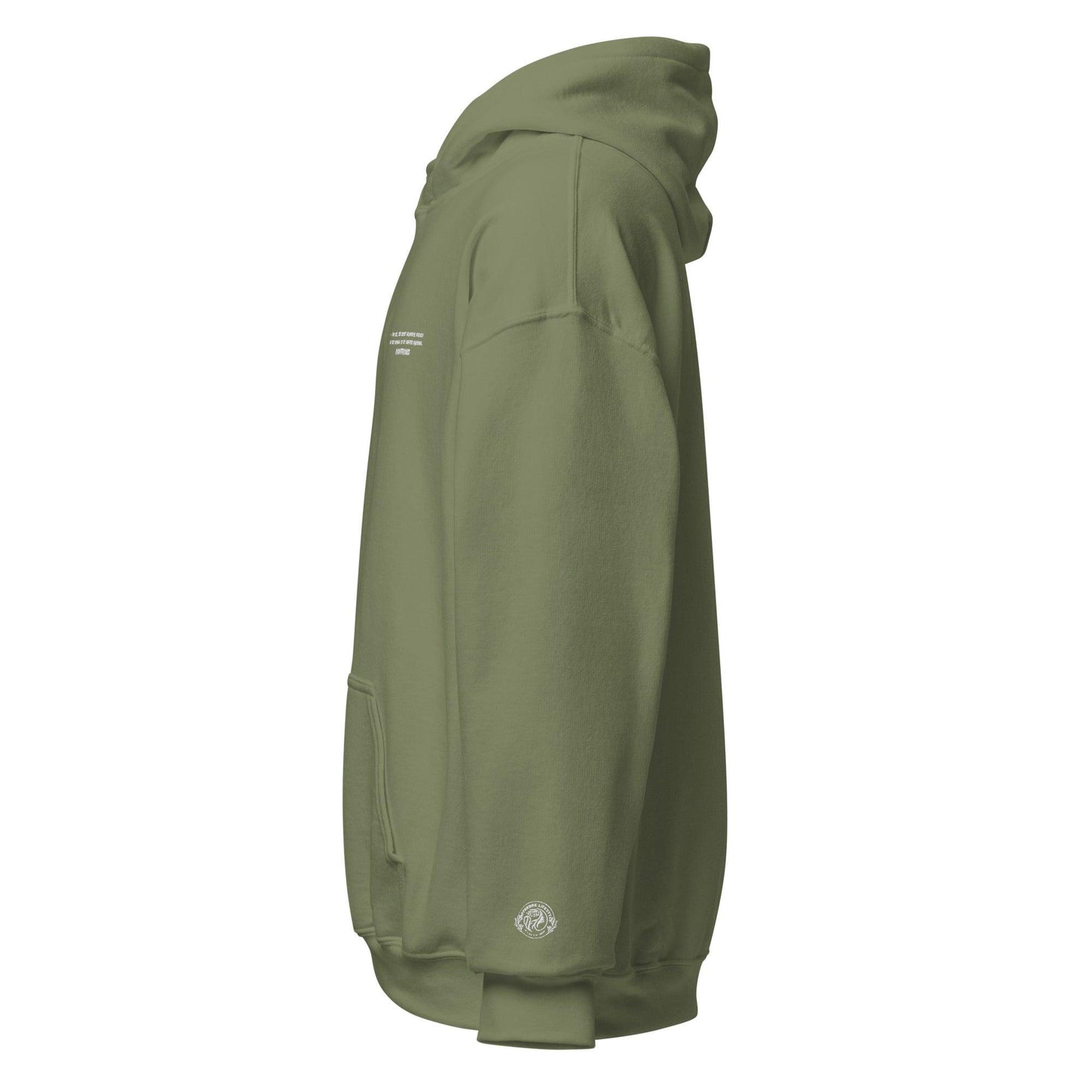Embroidered Signature Sleeved Print Hoodie - COFFEEBRE