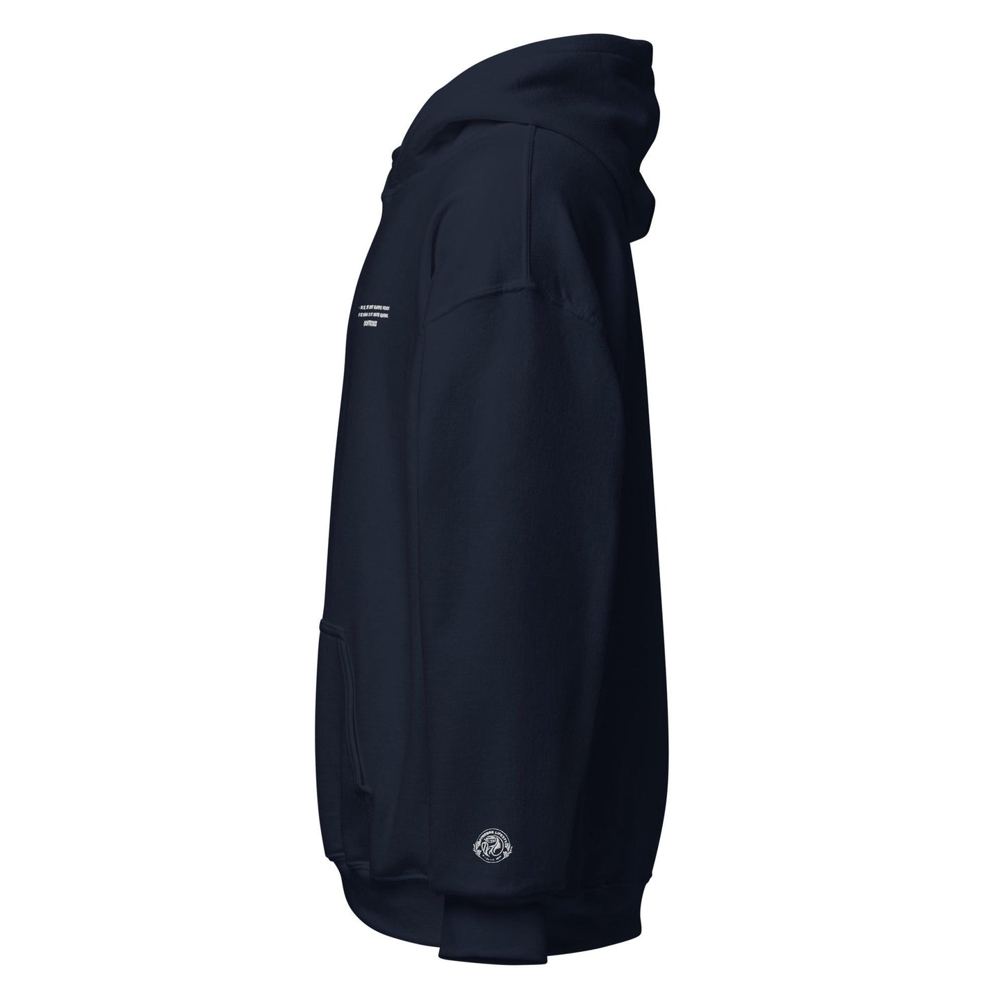 Embroidered Signature Sleeved Print Hoodie - COFFEEBRE