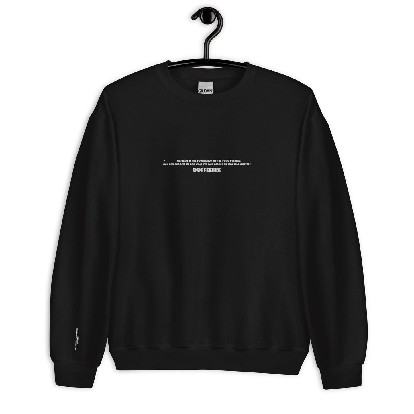 Embroidered Text Print Unisex Sweatshirt - COFFEEBRE