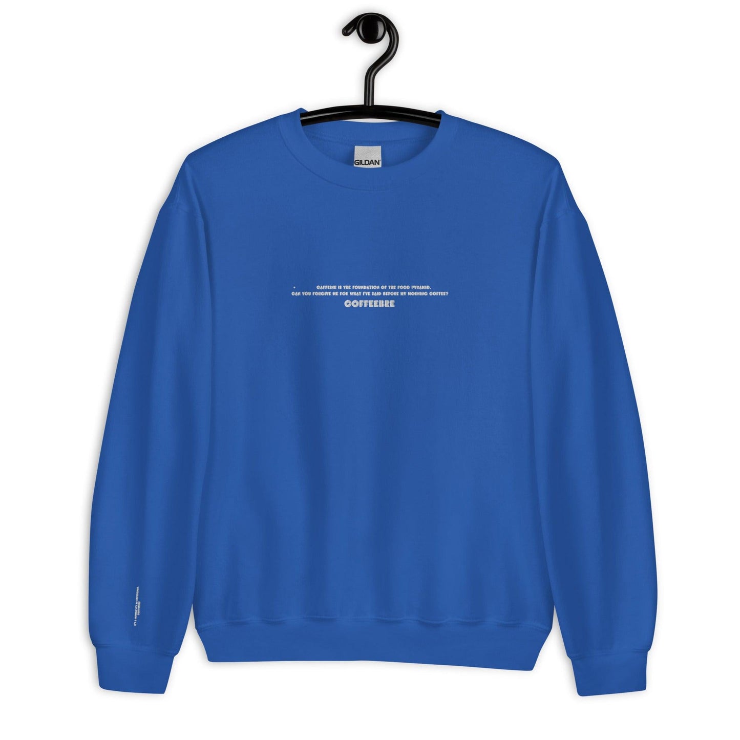 Embroidered Text Print Unisex Sweatshirt - COFFEEBRE