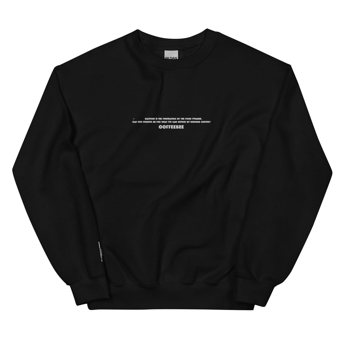 Embroidered Text Print Unisex Sweatshirt - COFFEEBRE