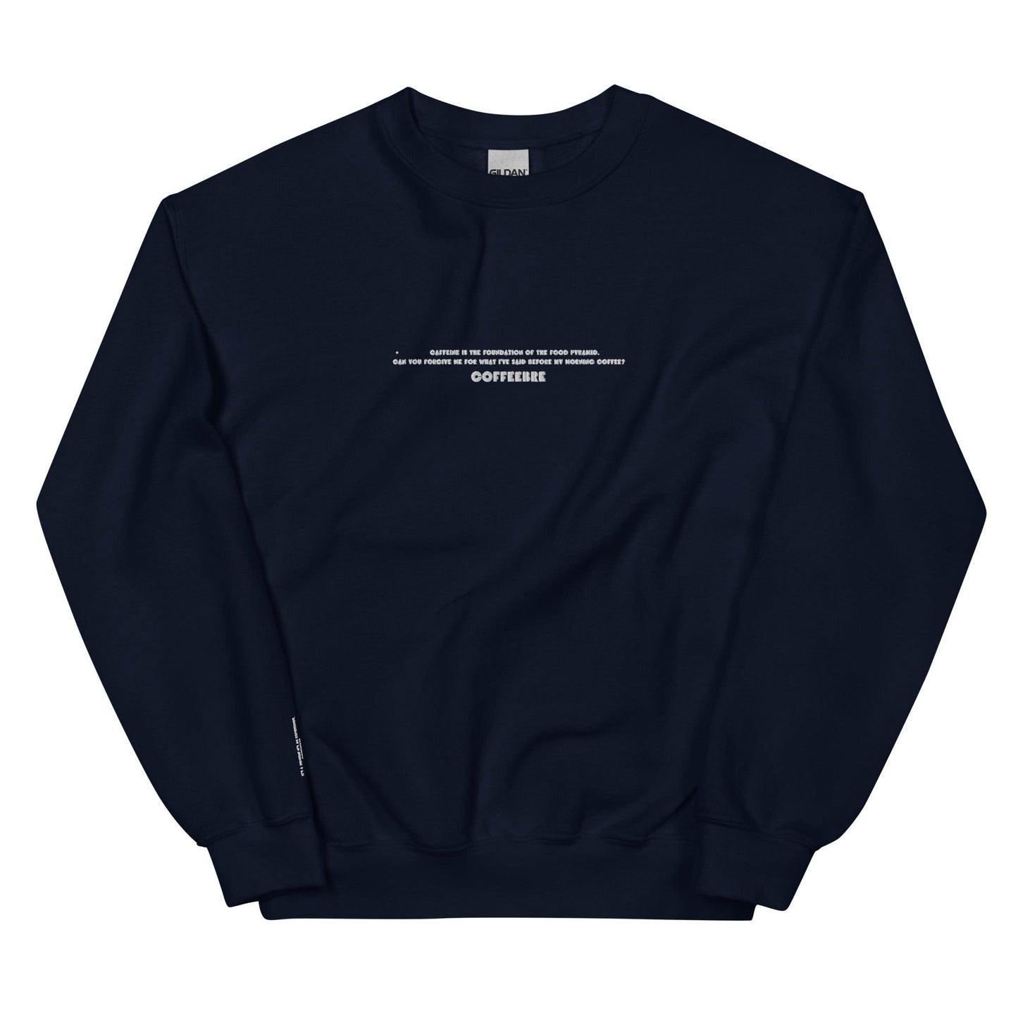 Embroidered Text Print Unisex Sweatshirt - COFFEEBRE