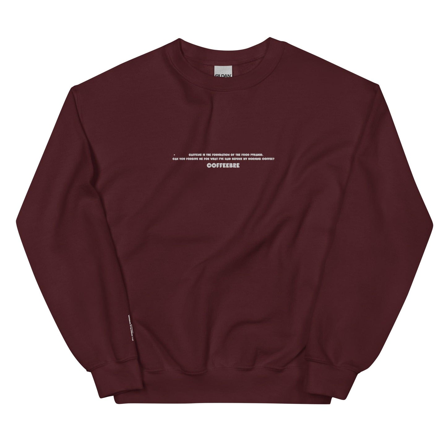Embroidered Text Print Unisex Sweatshirt - COFFEEBRE