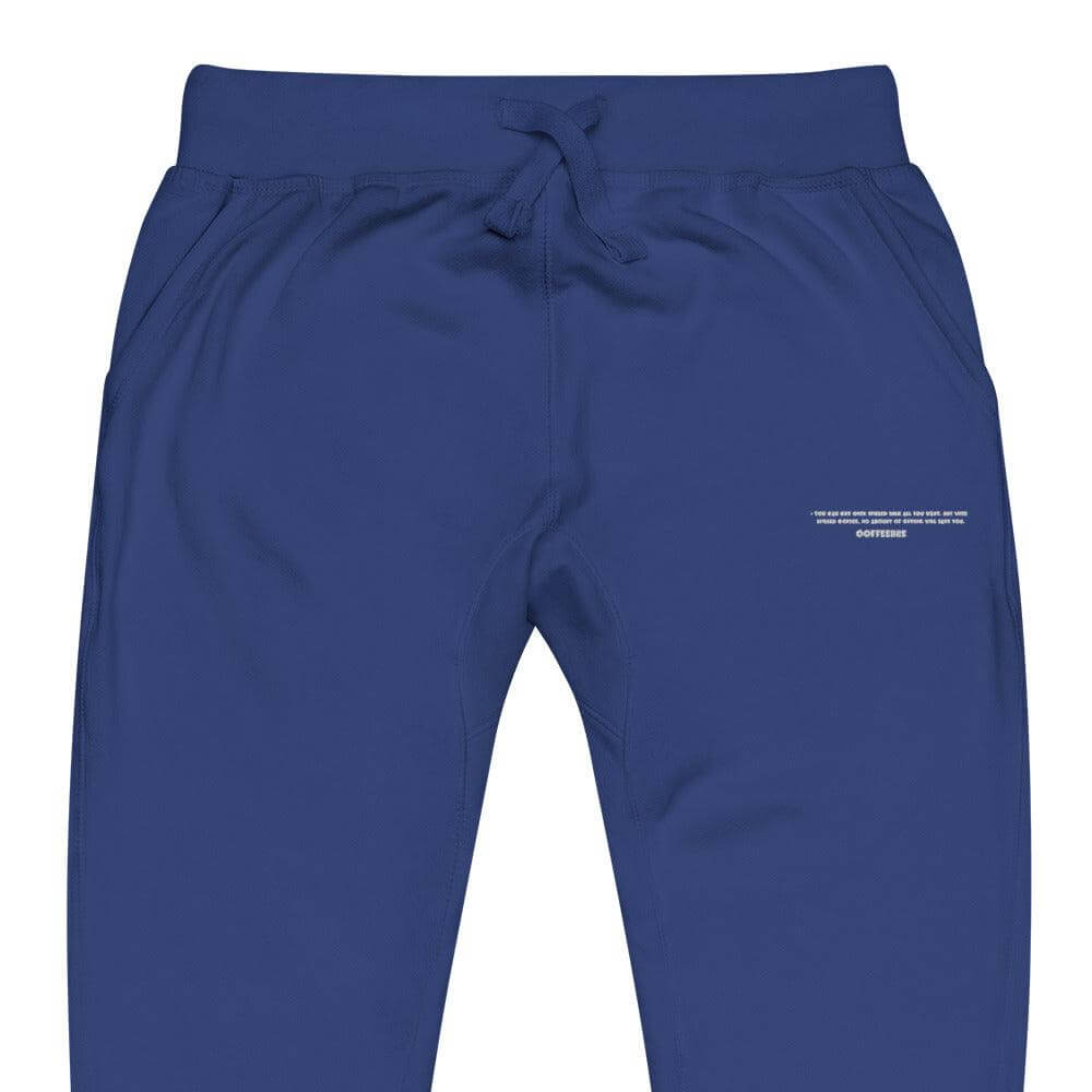 Embroidered Unisex Fleece Cuffed Sweatpants - COFFEEBRE