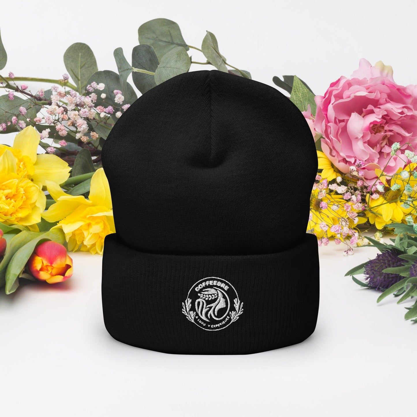Embroidery Cuffed Beanie For Beanie Lover - COFFEEBRE