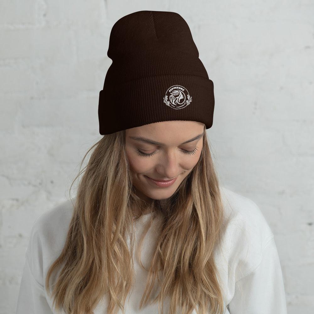 Embroidery Cuffed Beanie For Beanie Lover - COFFEEBRE