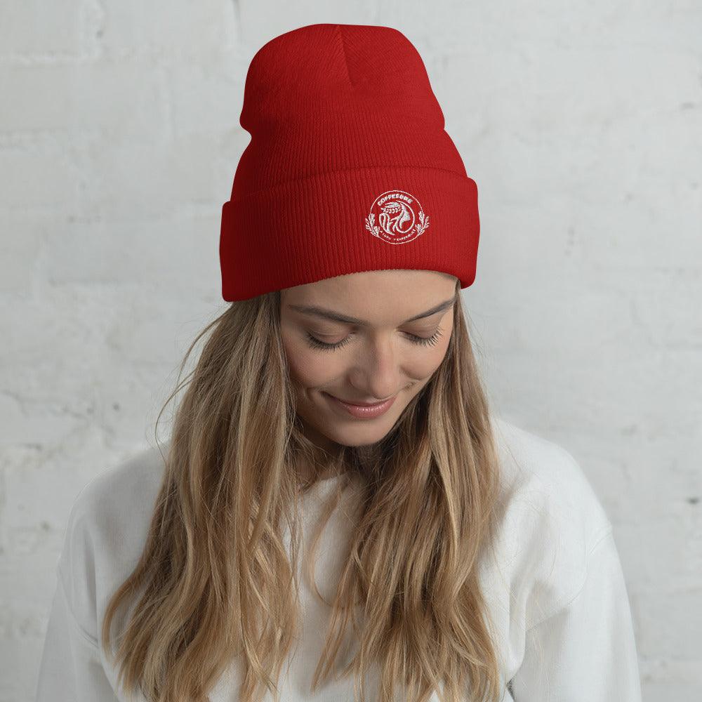 Embroidery Cuffed Beanie For Beanie Lover - COFFEEBRE