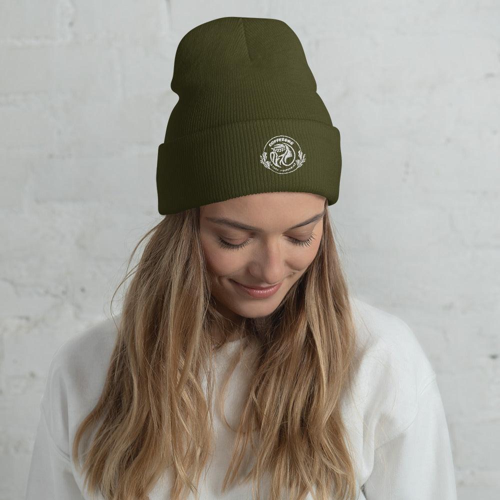Embroidery Cuffed Beanie For Beanie Lover - COFFEEBRE