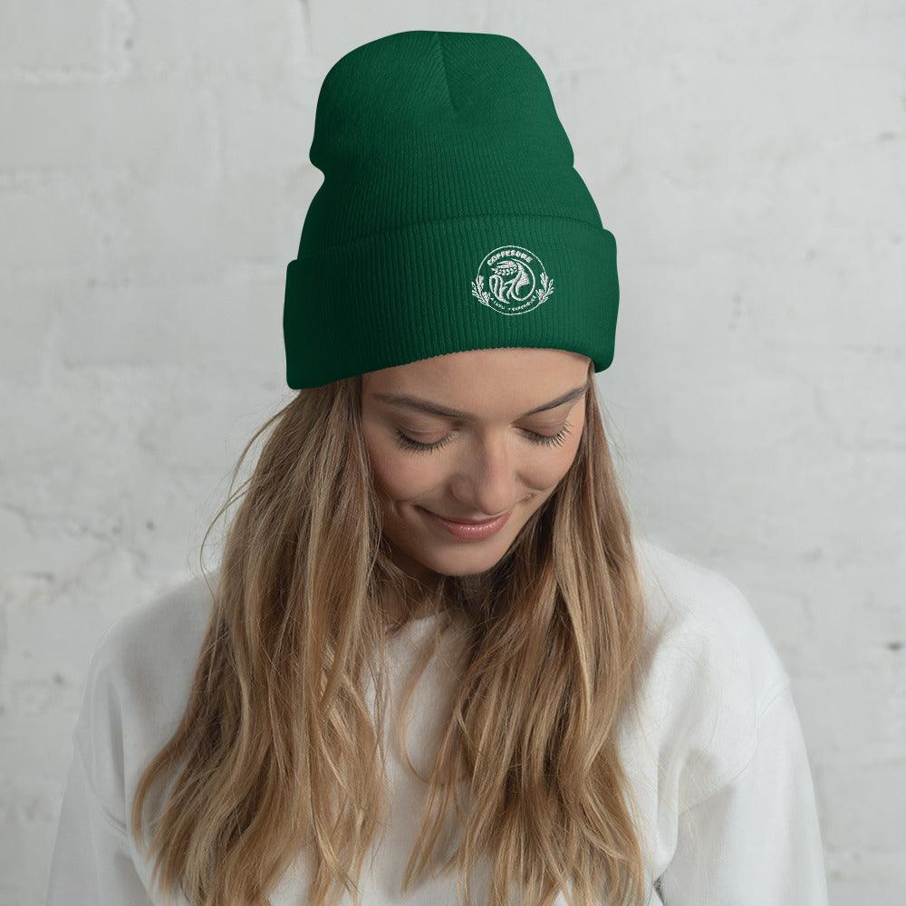 Embroidery Cuffed Beanie For Beanie Lover - COFFEEBRE
