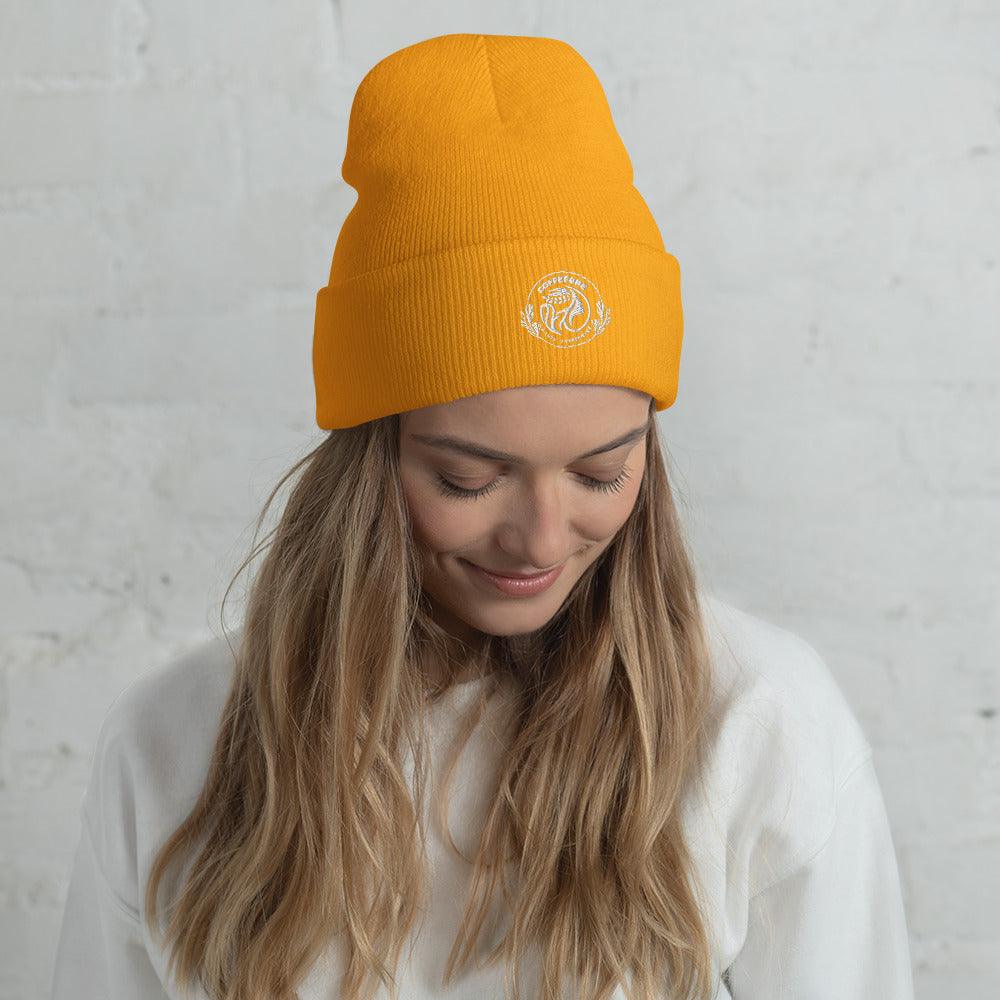 Embroidery Cuffed Beanie For Beanie Lover - COFFEEBRE