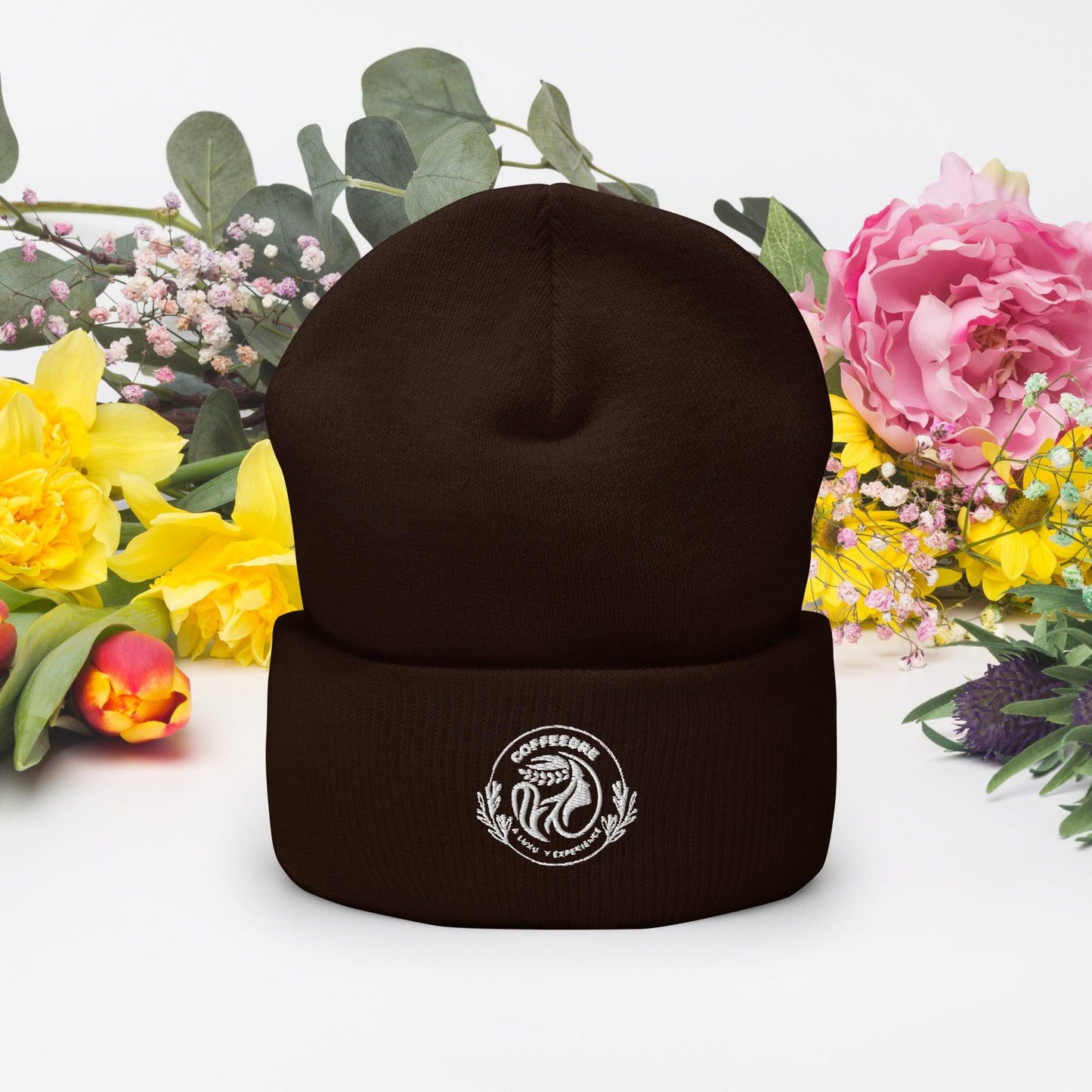 Embroidery Cuffed Beanie For Beanie Lover - COFFEEBRE