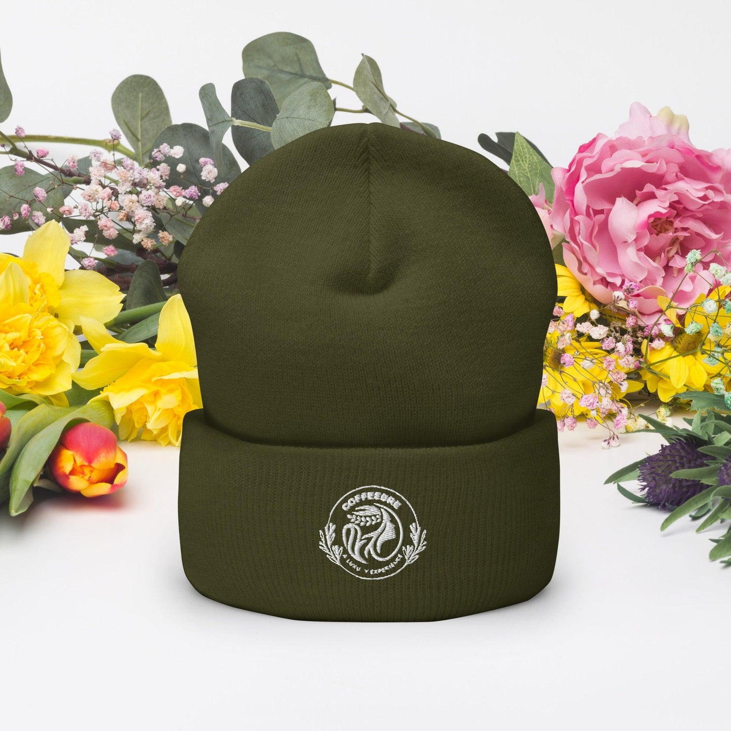 Embroidery Cuffed Beanie For Beanie Lover - COFFEEBRE
