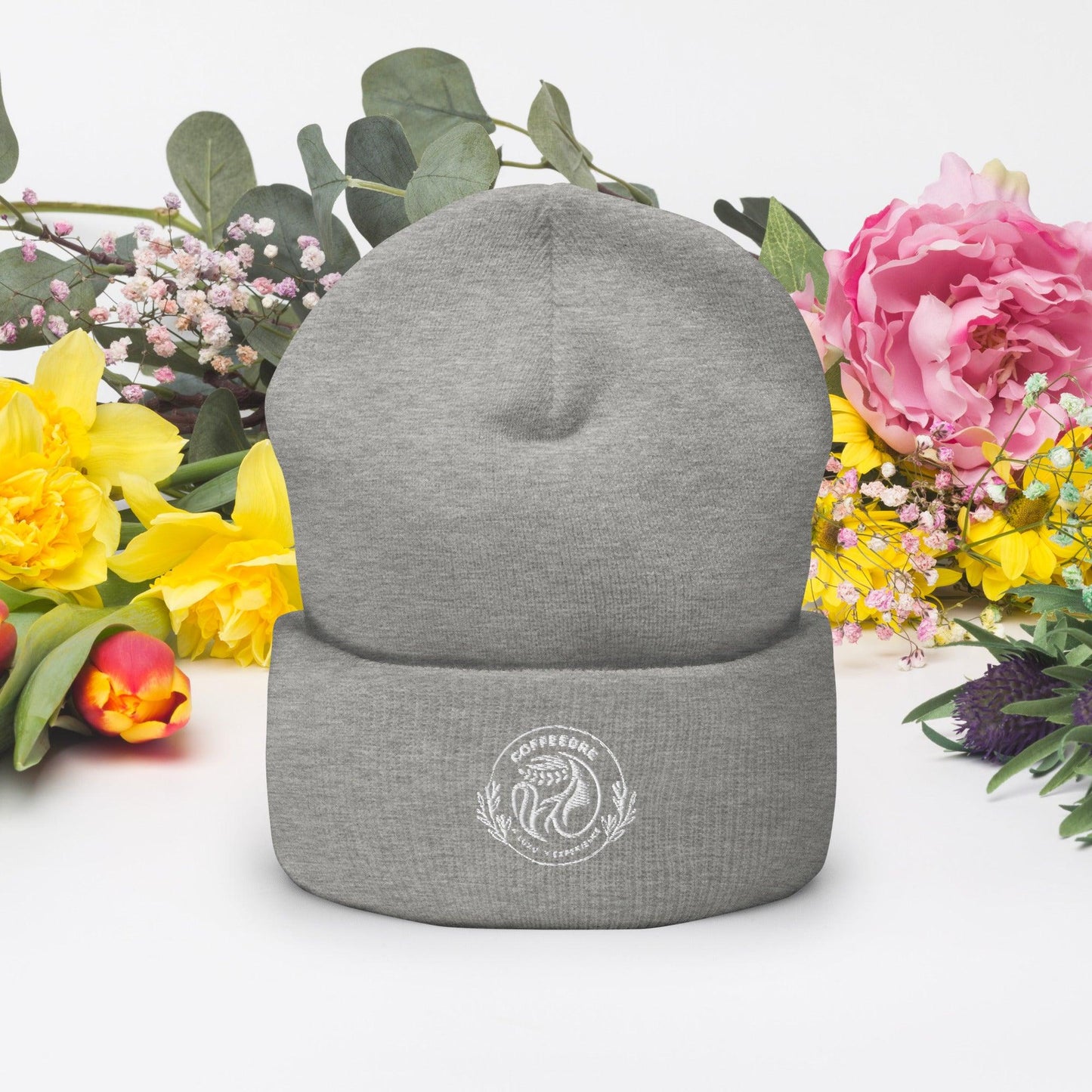Embroidery Cuffed Beanie For Beanie Lover - COFFEEBRE