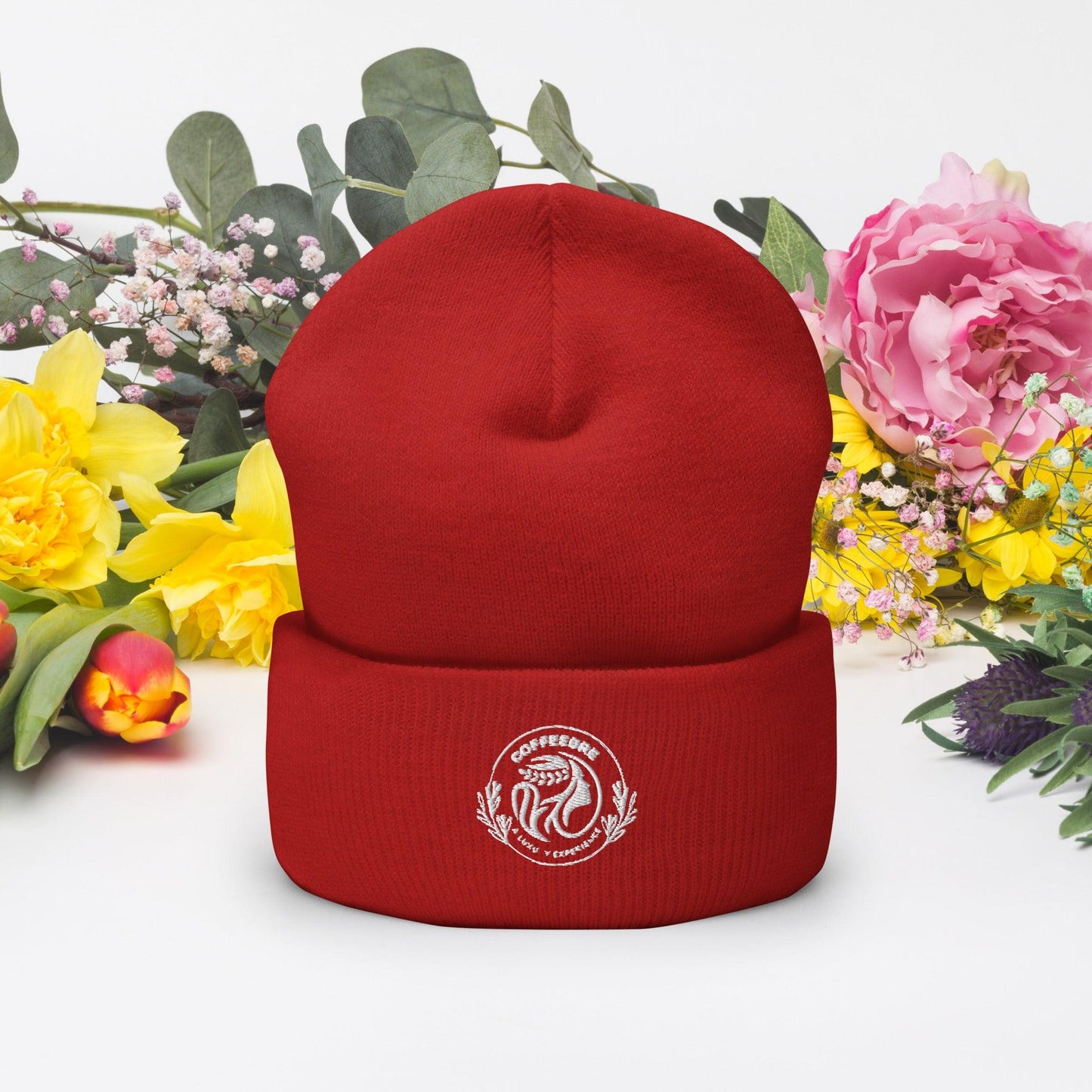 Embroidery Cuffed Beanie For Beanie Lover - COFFEEBRE