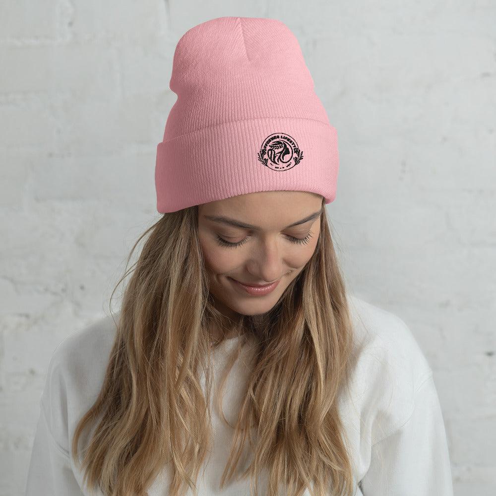 Embroidery Cuffed Beanie Hat - COFFEEBRE