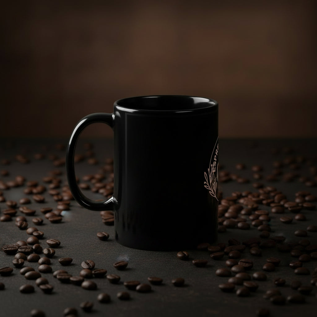 Espresso Yourself Black Glossy Coffee Mug - COFFEEBRE