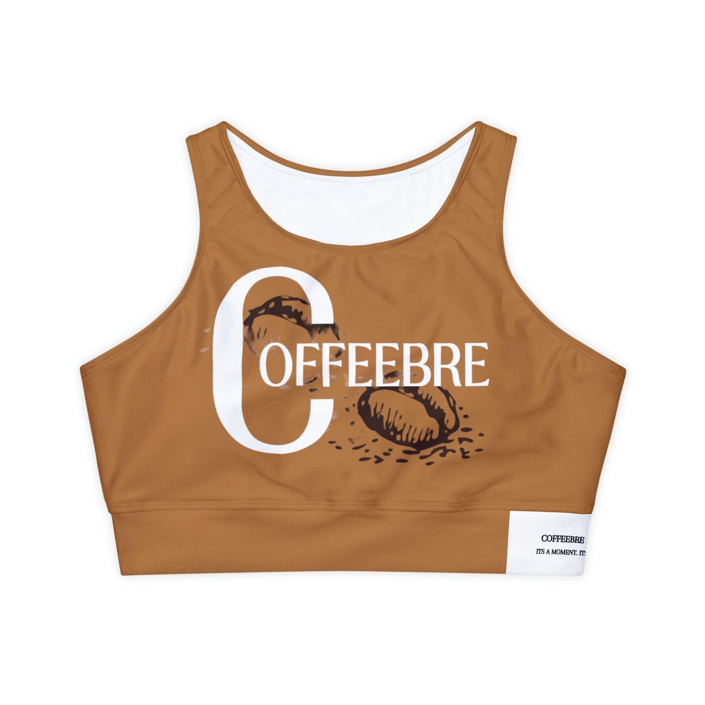 Fully Lined, Mocha Padded Sports Bra - COFFEEBRE