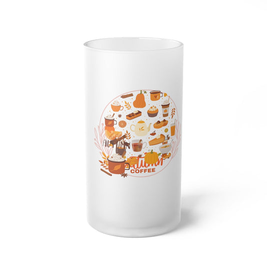 Pumpkin Spice Frosted Glass Latte Mug - COFFEEBRE