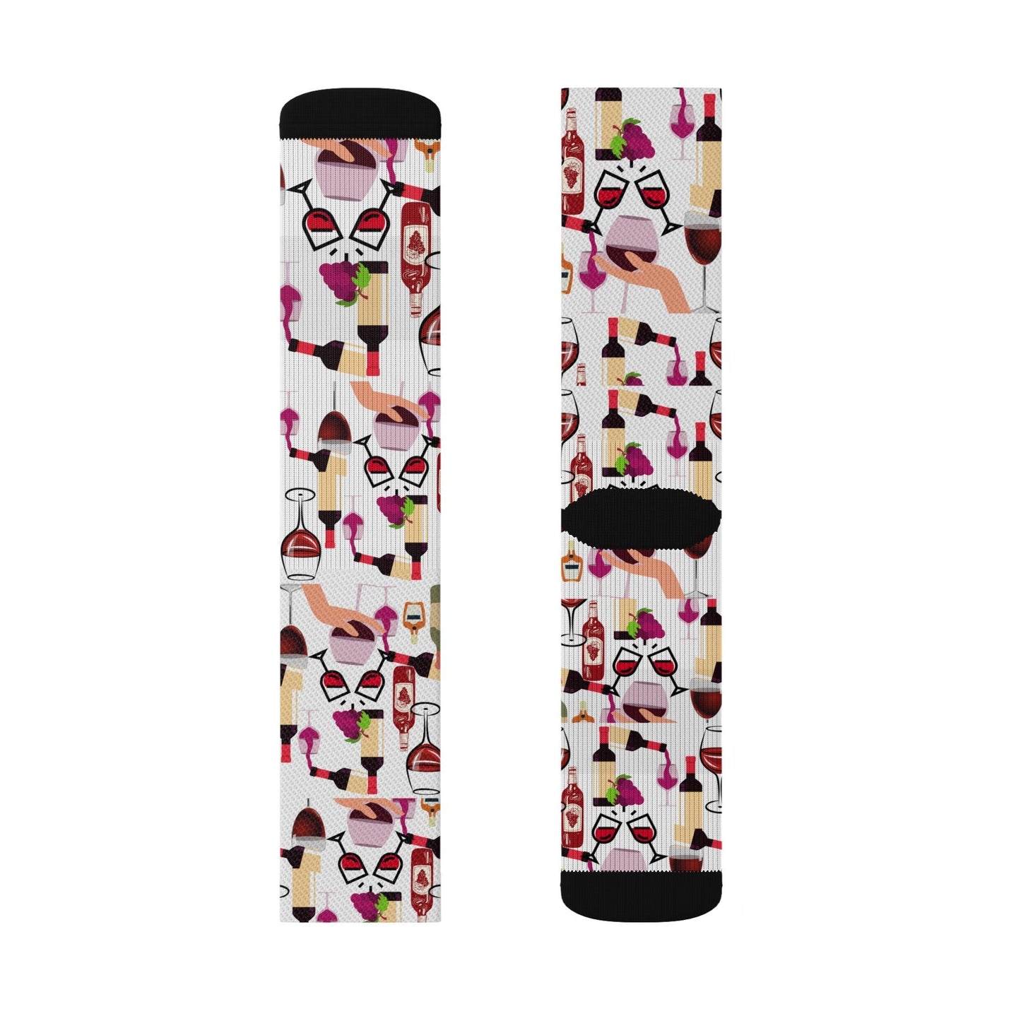 Red Wine Bottles and Wine Glass Socks