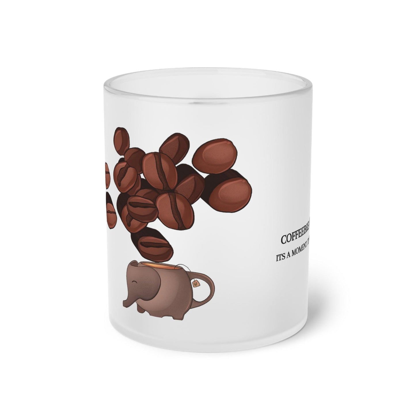 Roasted Coffee Bean Frosted Glass Mug - COFFEEBRE