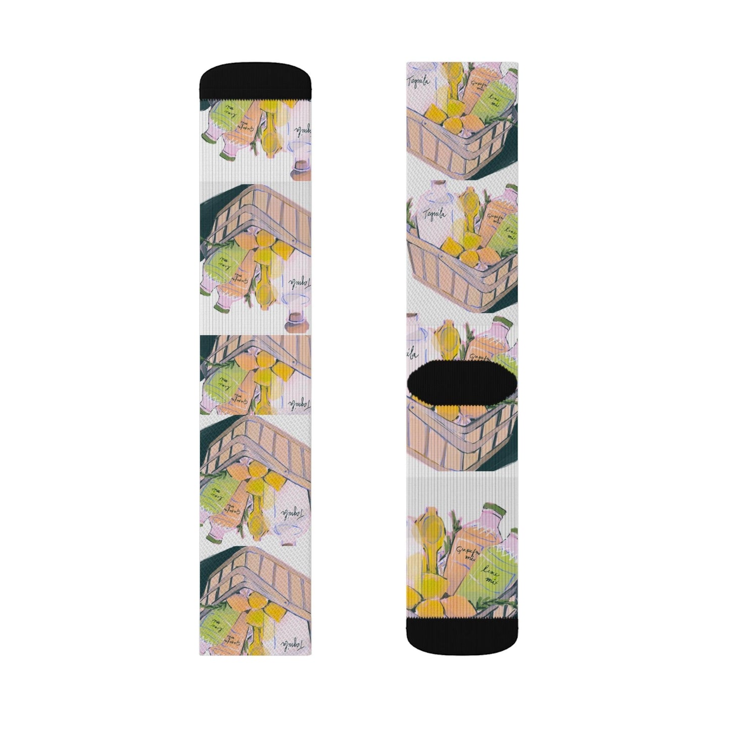 Tequila Cocktail Mist and Fruit Basket Socks Gift