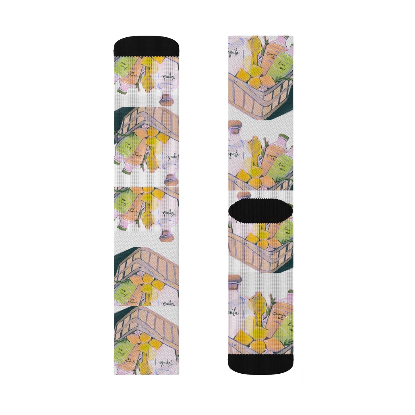 Tequila Cocktail Mist and Fruit Basket Socks Gift