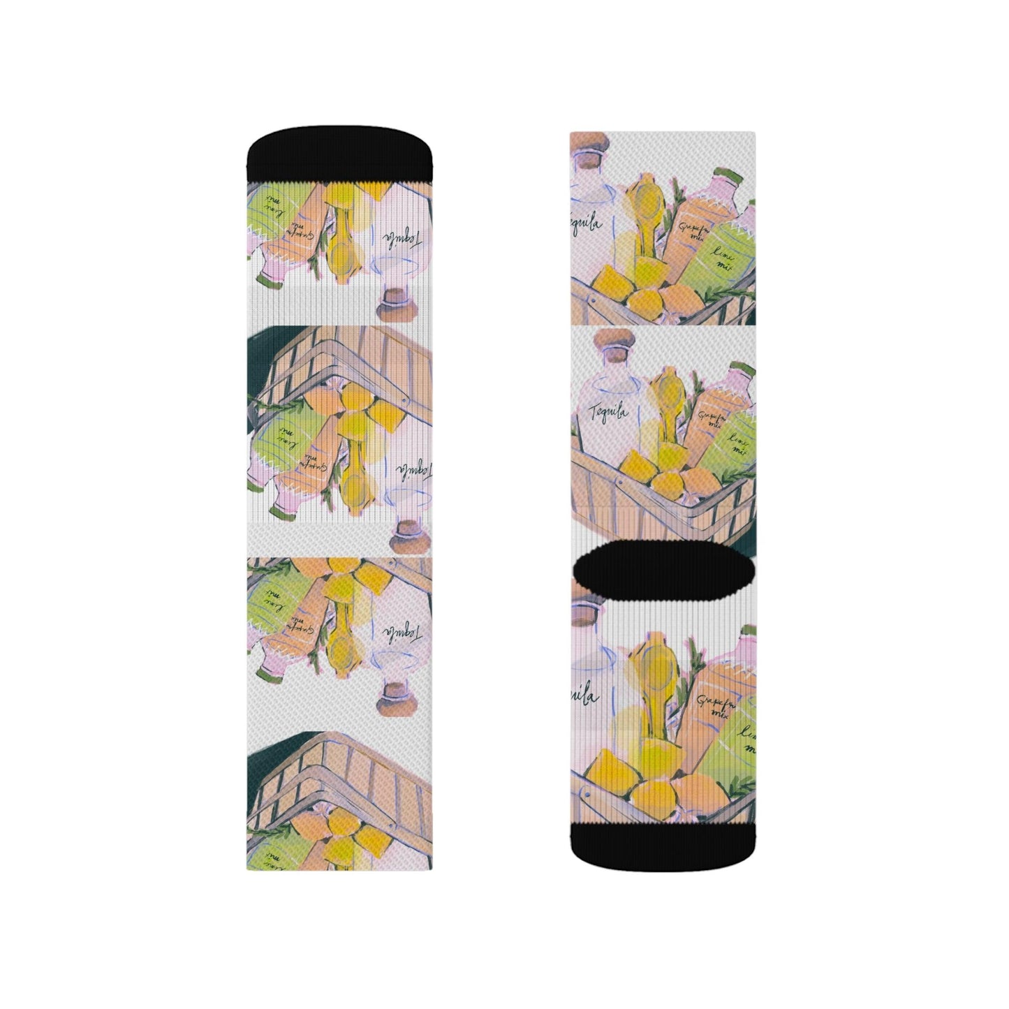 Tequila Cocktail Mist and Fruit Basket Socks Gift