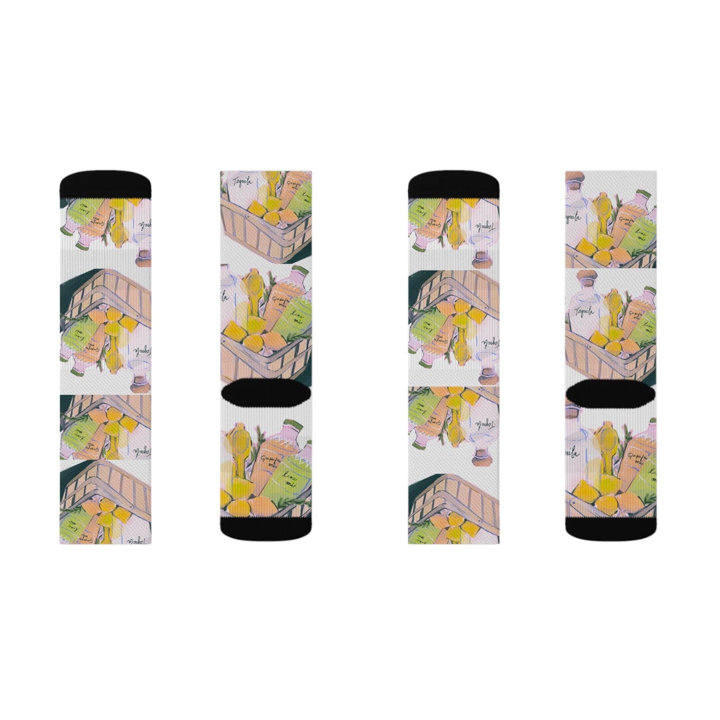 Tequila Cocktail Mist and Fruit Basket Socks Gift