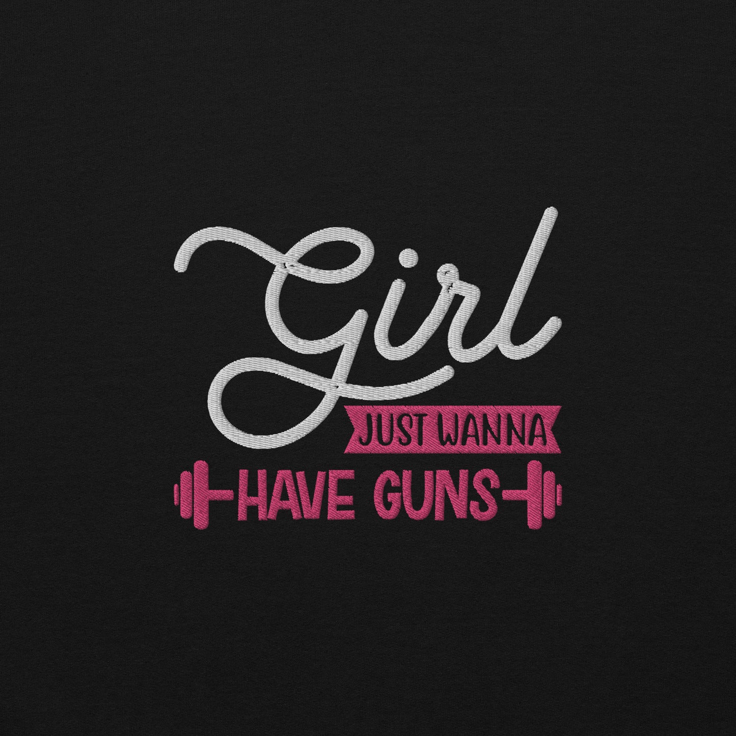 Girls Just Wanna Embroidered Fitness Sweatshirt - COFFEEBRE
