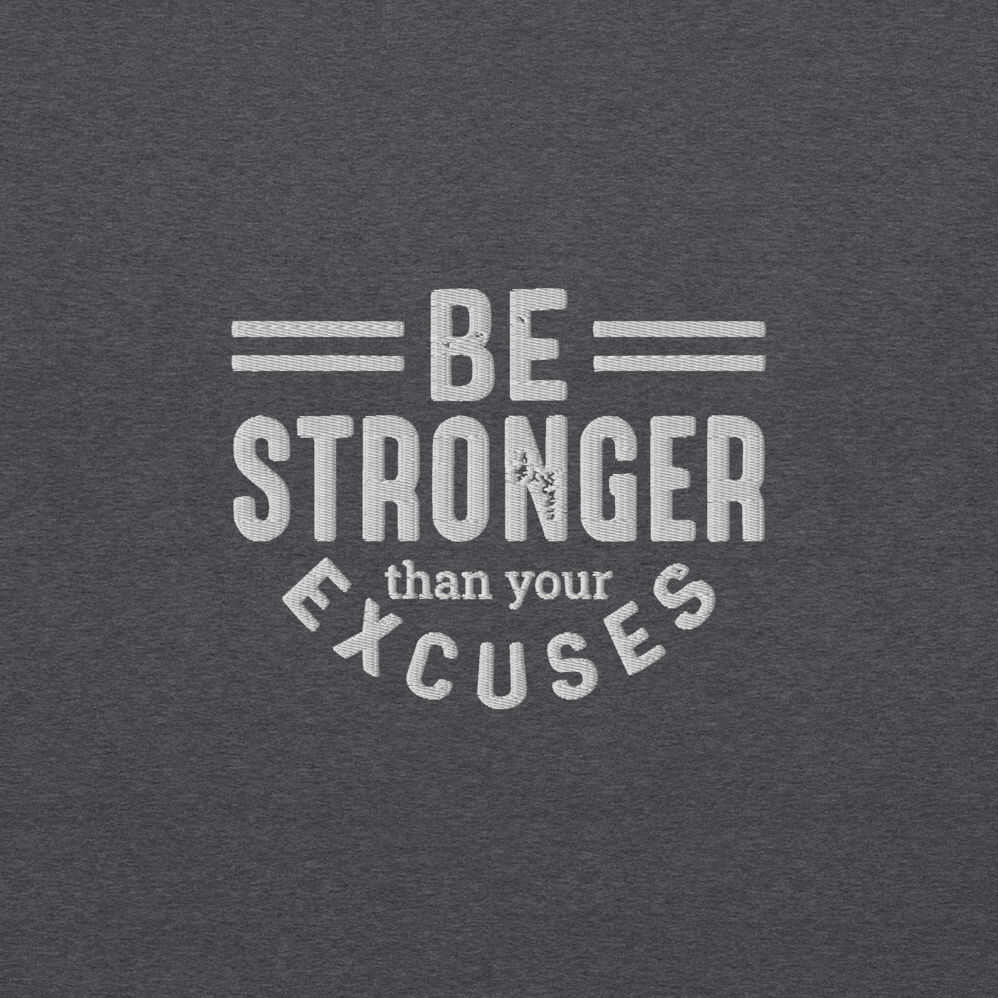 Be Stronger Embroidered Fitness Sweatshirt - COFFEEBRE