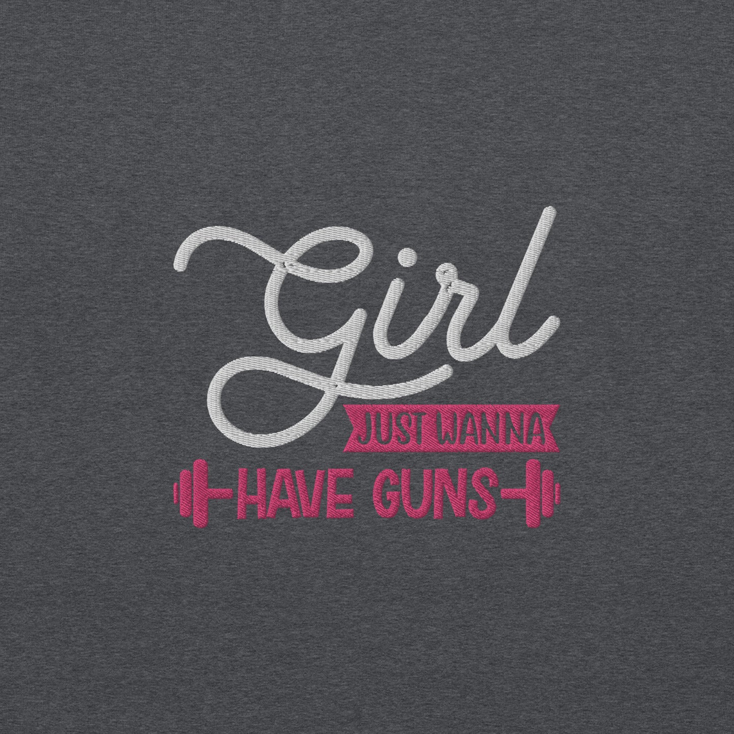 Girls Just Wanna Embroidered Fitness Sweatshirt - COFFEEBRE