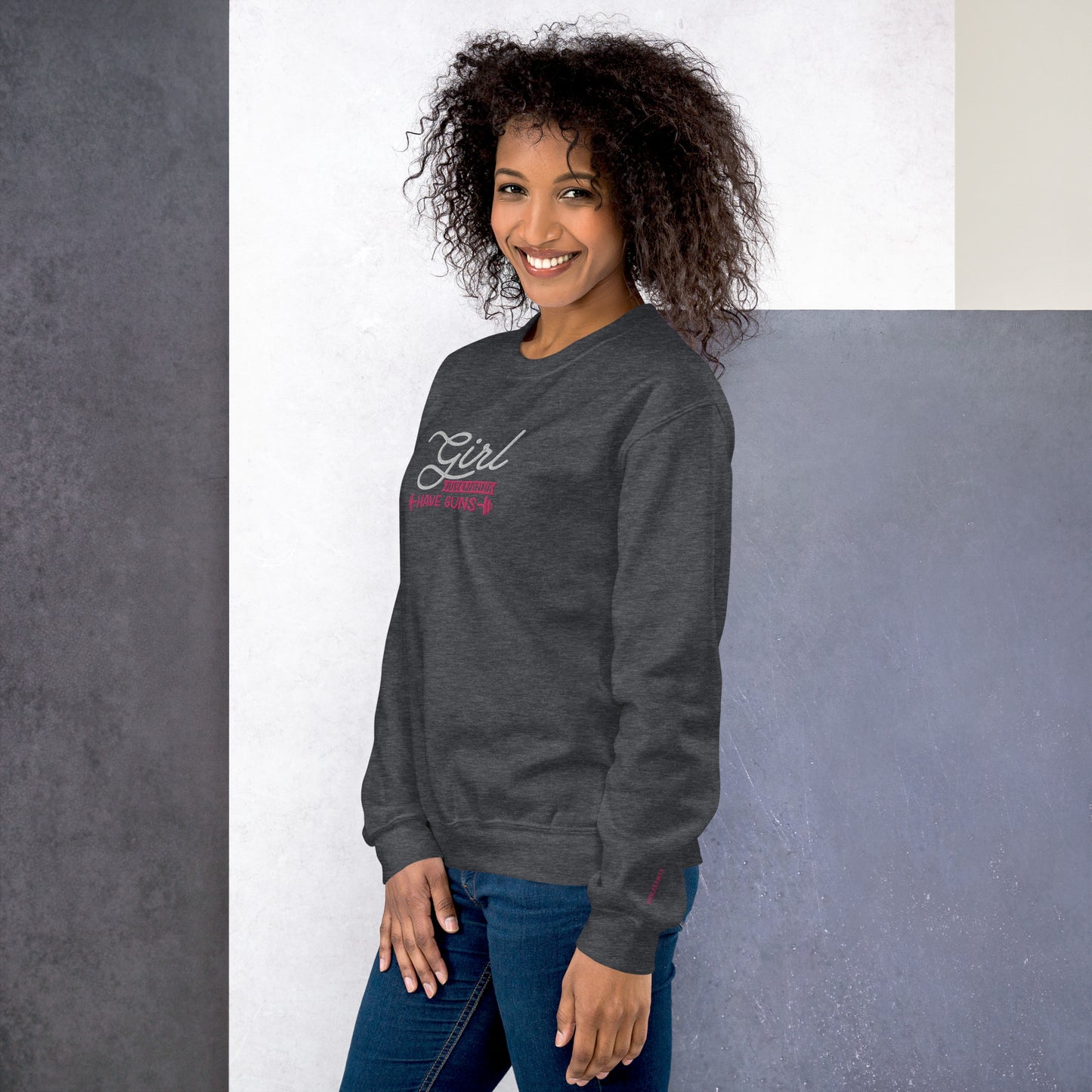 Girls Just Wanna Embroidered Fitness Sweatshirt - COFFEEBRE