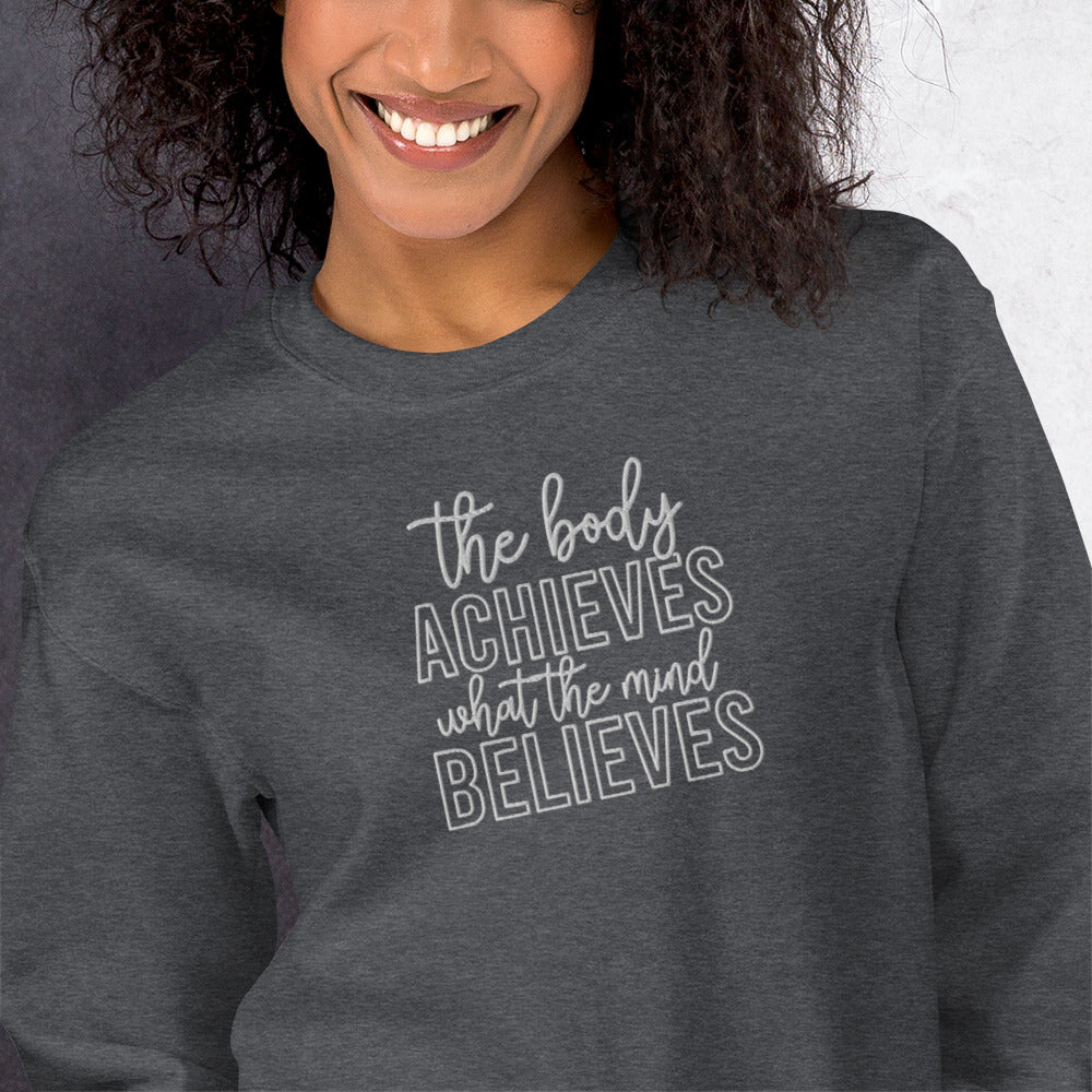 Athletic Embroidered Fitness Sweatshirt - COFFEEBRE