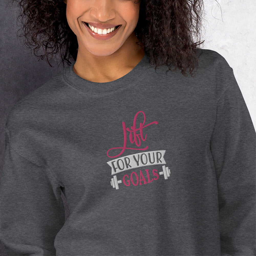 Lift For Goals Embroidered Fitness Sweatshirt - COFFEEBRE