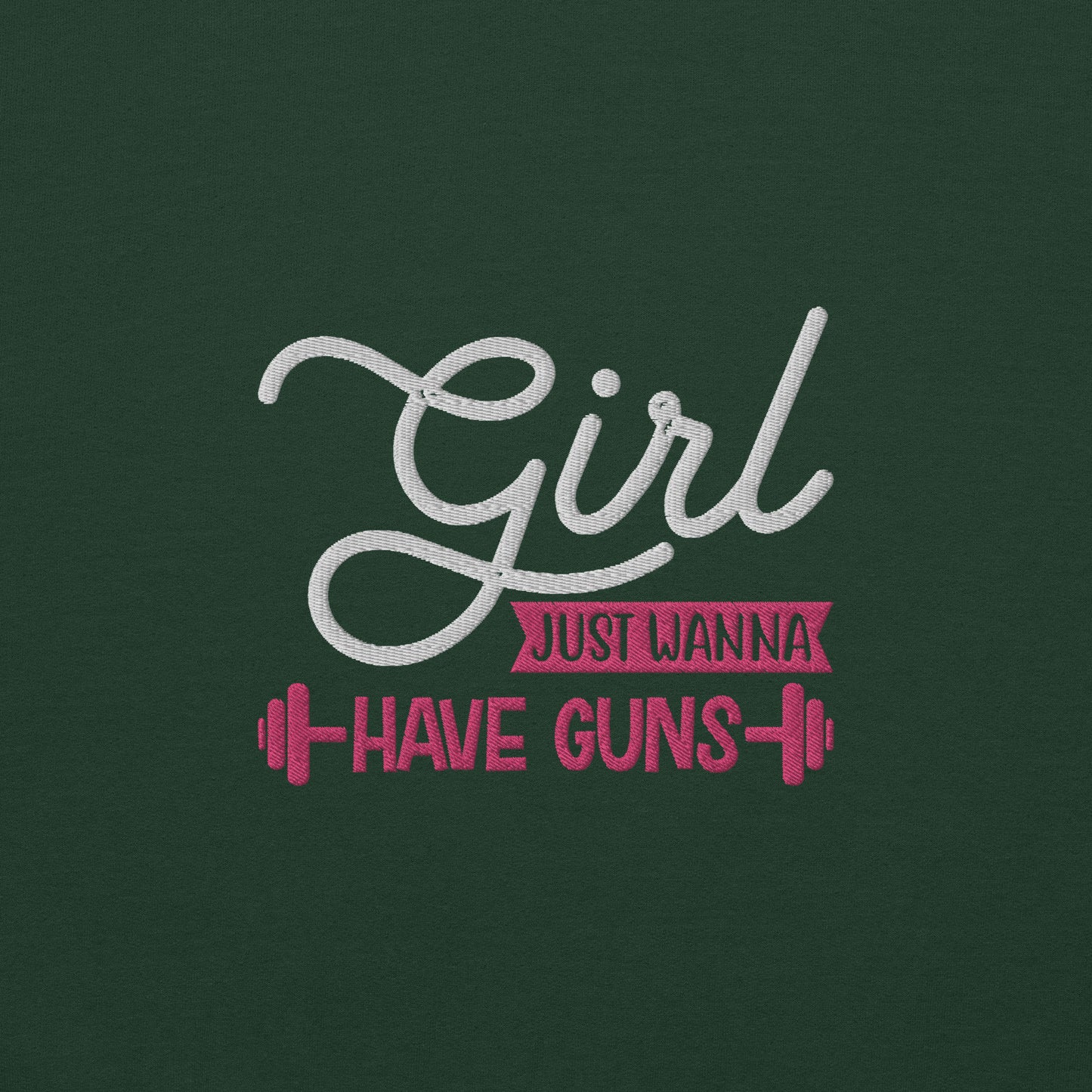 Girls Just Wanna Embroidered Fitness Sweatshirt - COFFEEBRE