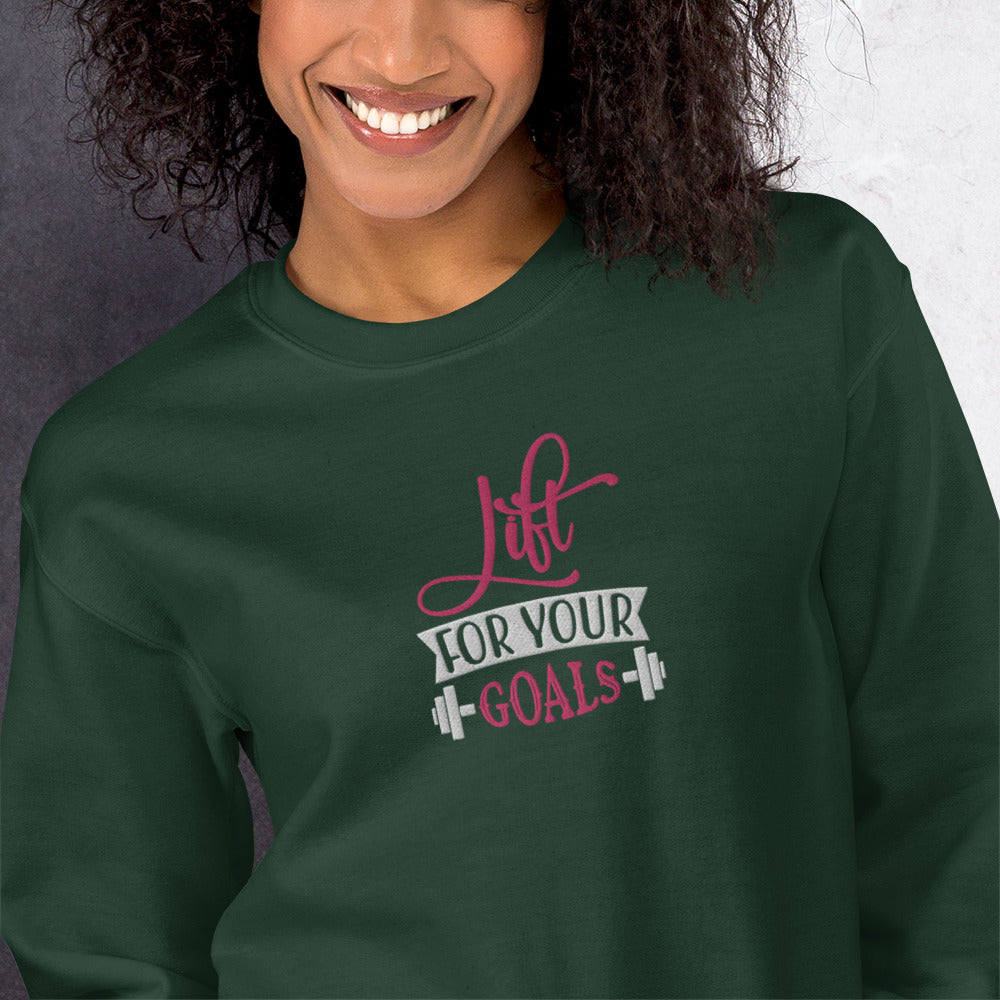 Lift For Goals Embroidered Fitness Sweatshirt - COFFEEBRE