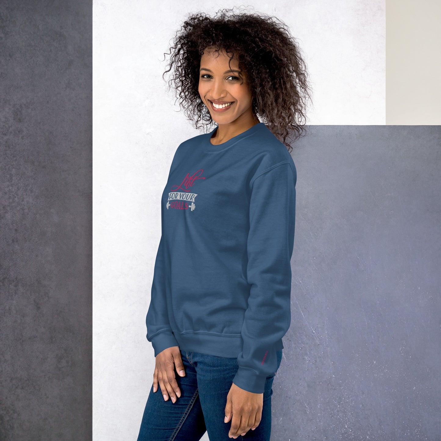 Lift For Goals Embroidered Fitness Sweatshirt - COFFEEBRE