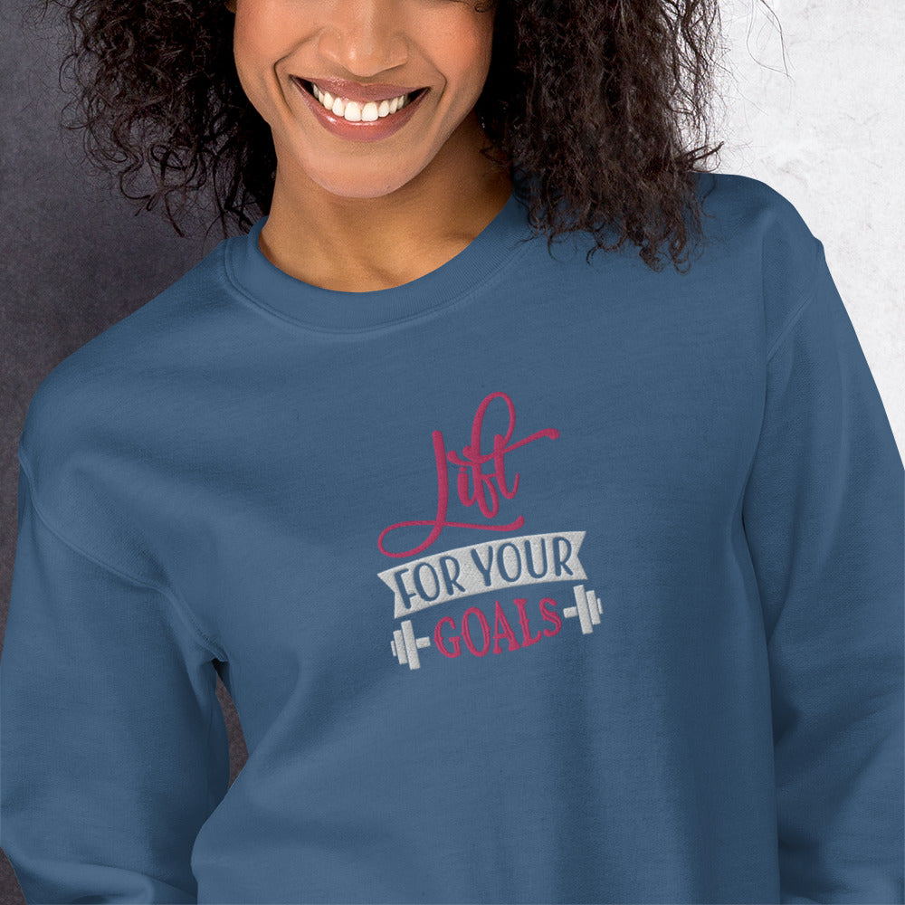 Lift For Goals Embroidered Fitness Sweatshirt - COFFEEBRE