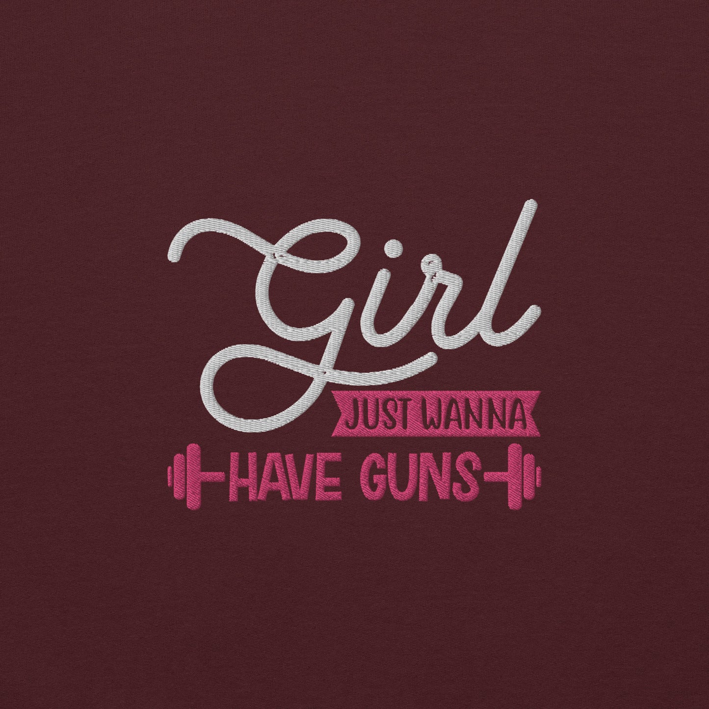 Girls Just Wanna Embroidered Fitness Sweatshirt - COFFEEBRE
