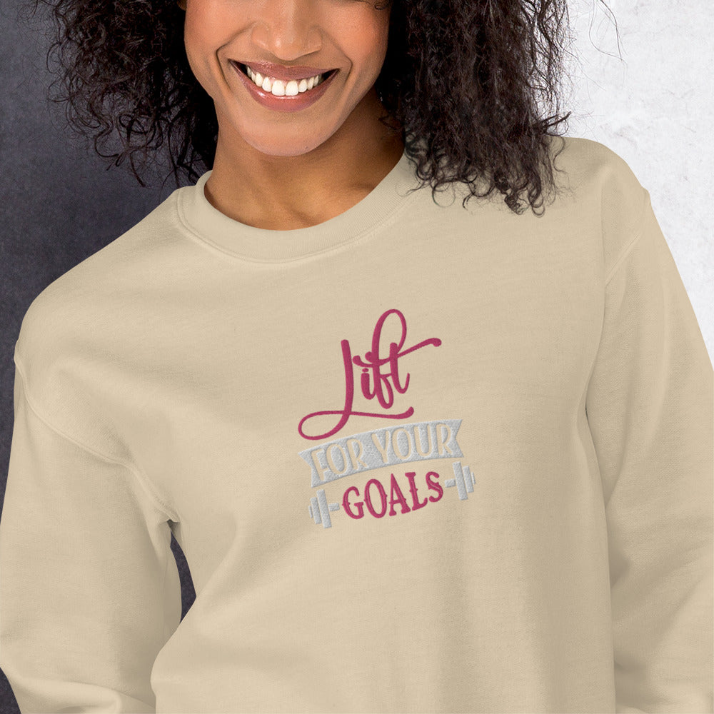 Lift For Goals Embroidered Fitness Sweatshirt - COFFEEBRE